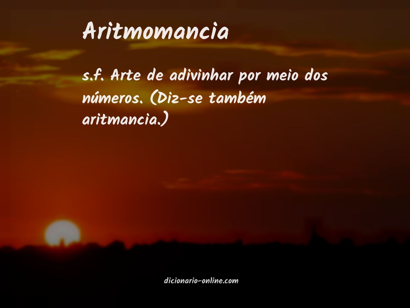 Significado de aritmomancia