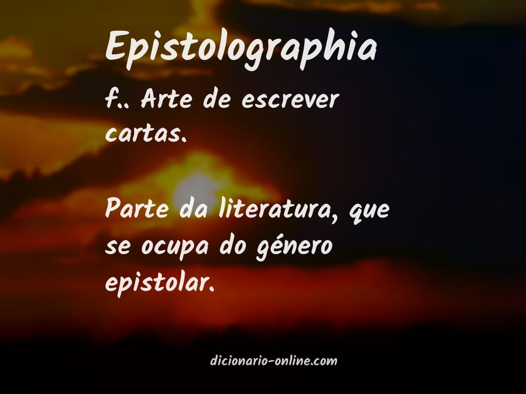 Significado de epistolographia