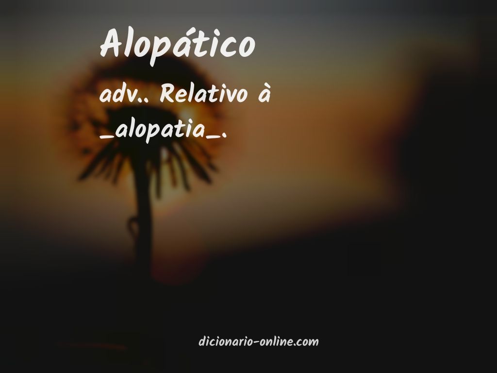 Significado de alopático