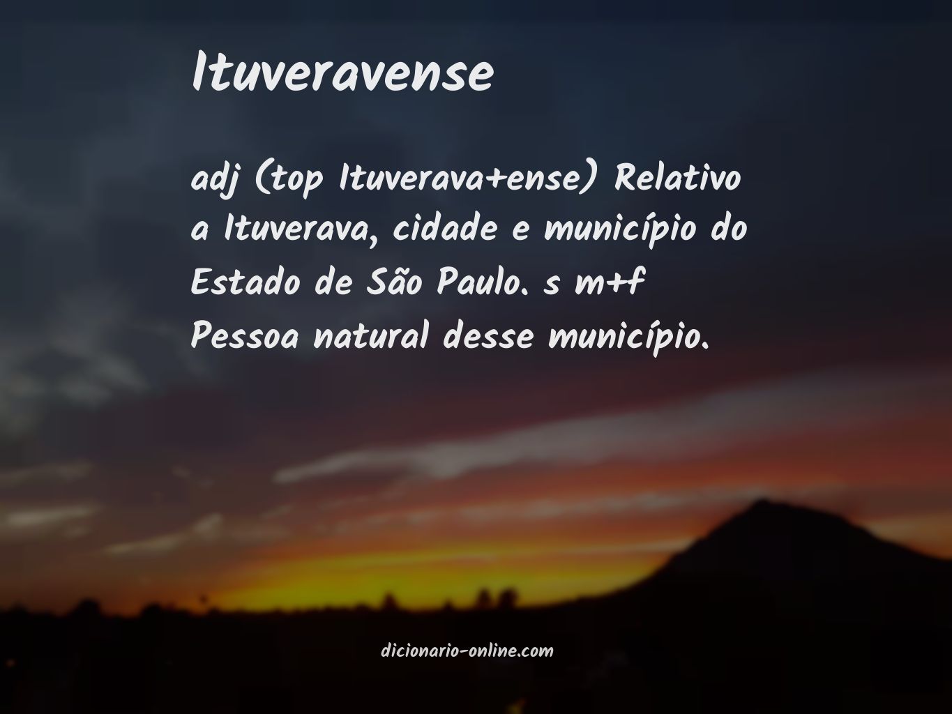 Significado de ituveravense