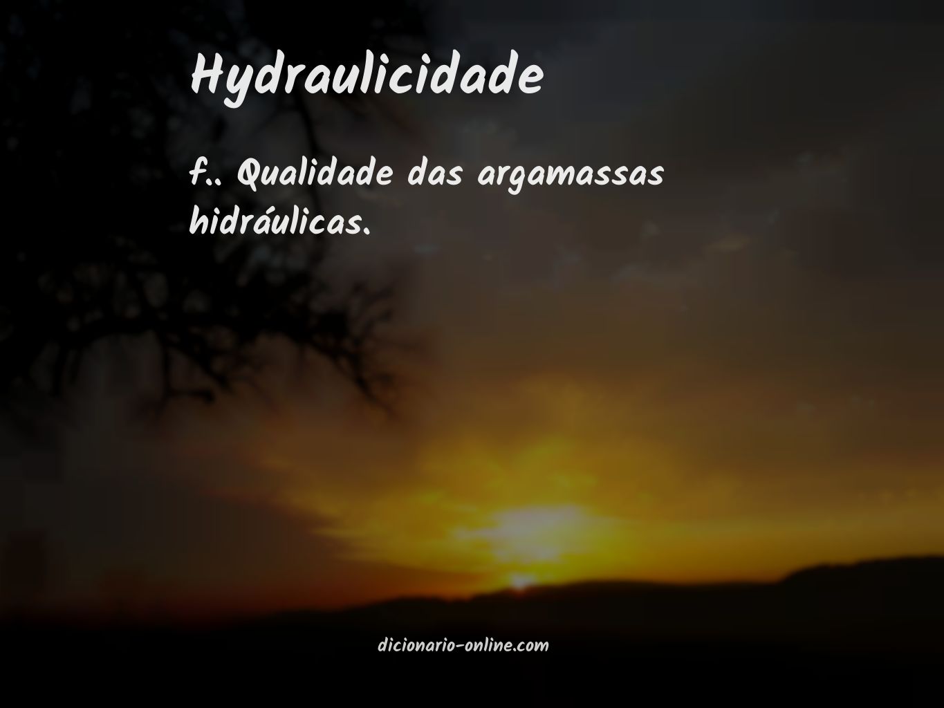 Significado de hydraulicidade