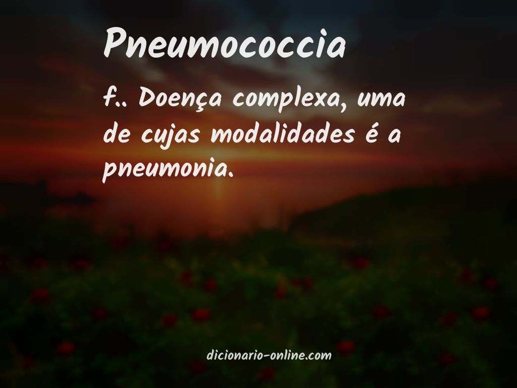 Significado de pneumococcia