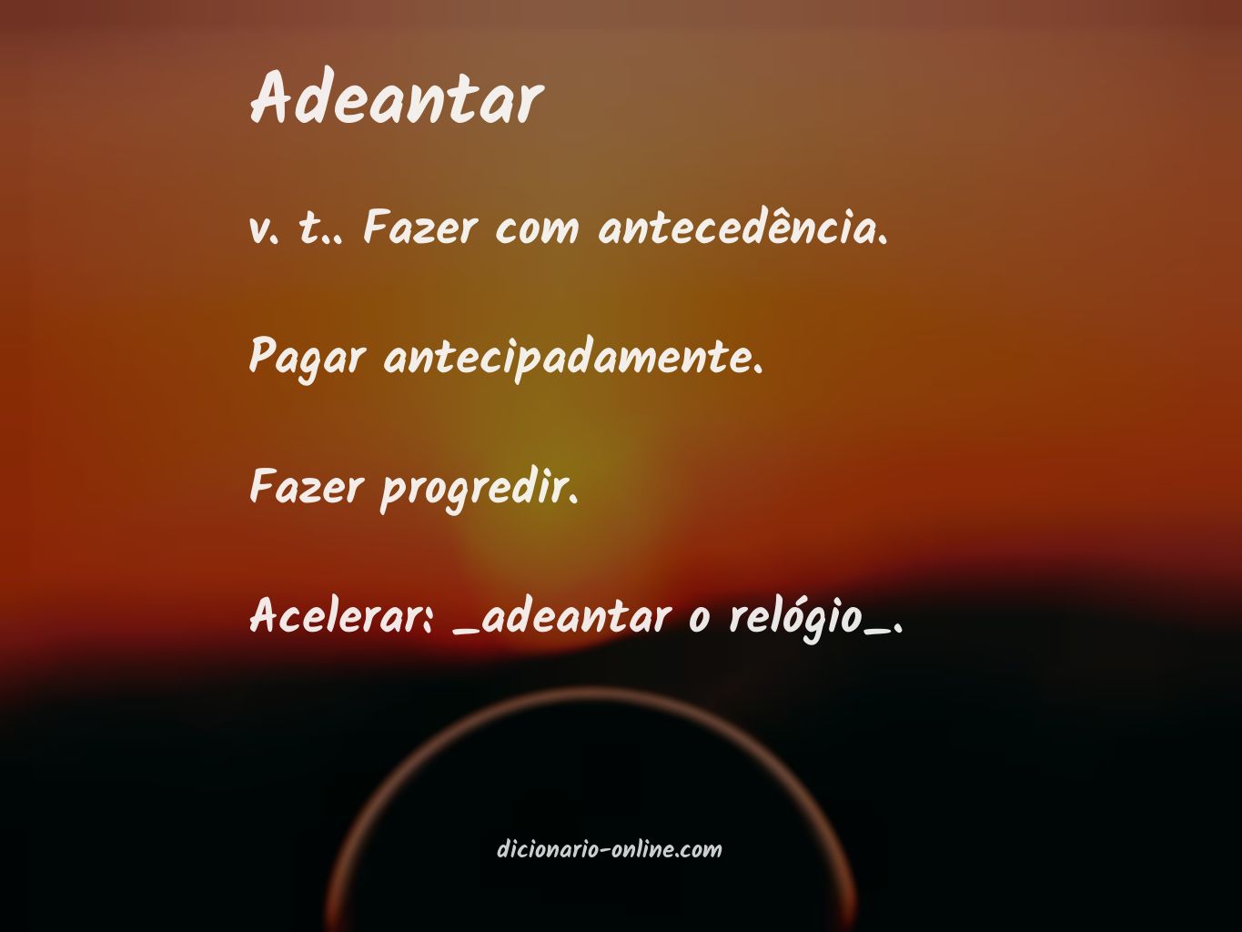 Significado de adeantar