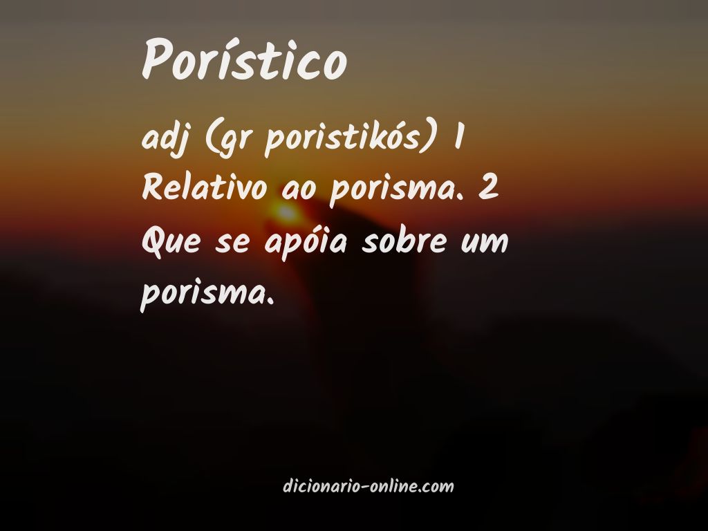 Significado de porístico