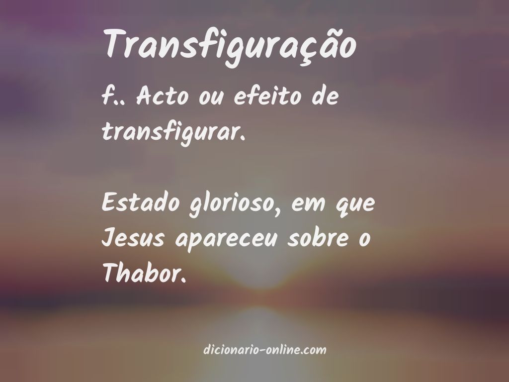 Significado de transfiguração