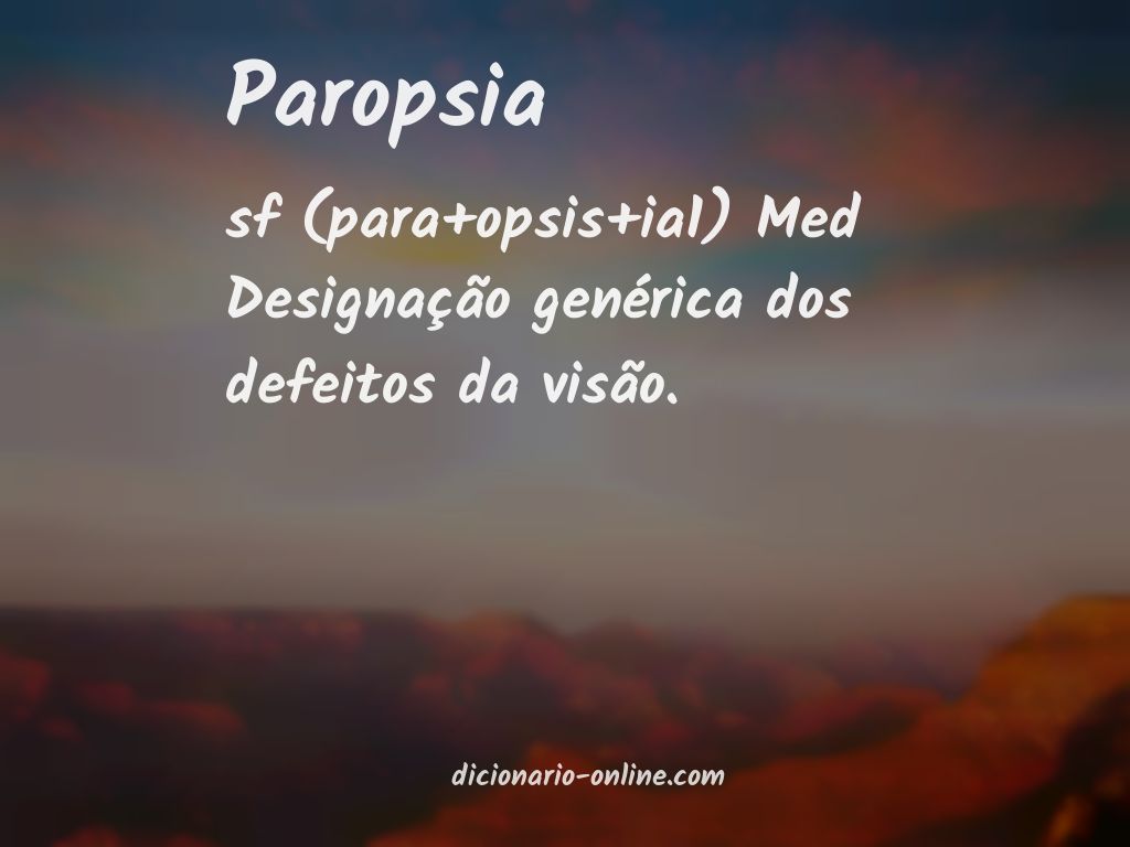Significado de paropsia