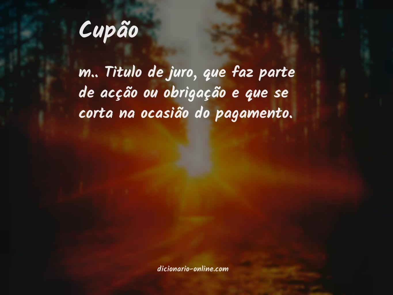 Significado de cupão