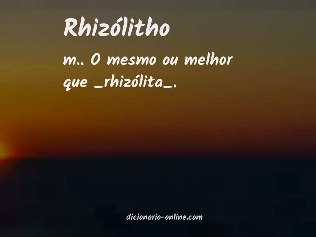 Significado de rhizólitho