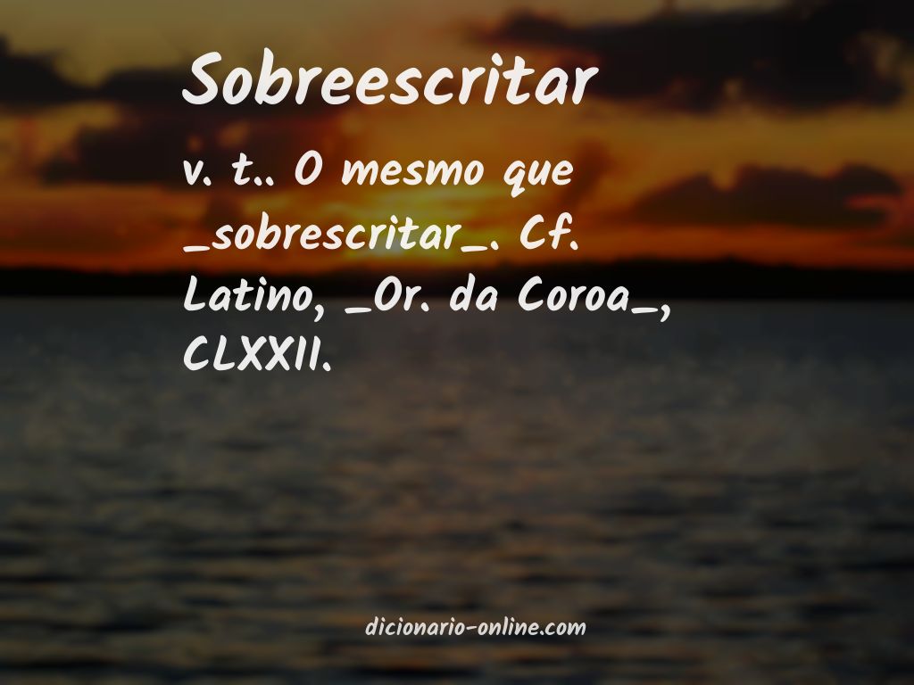 Significado de sobreescritar