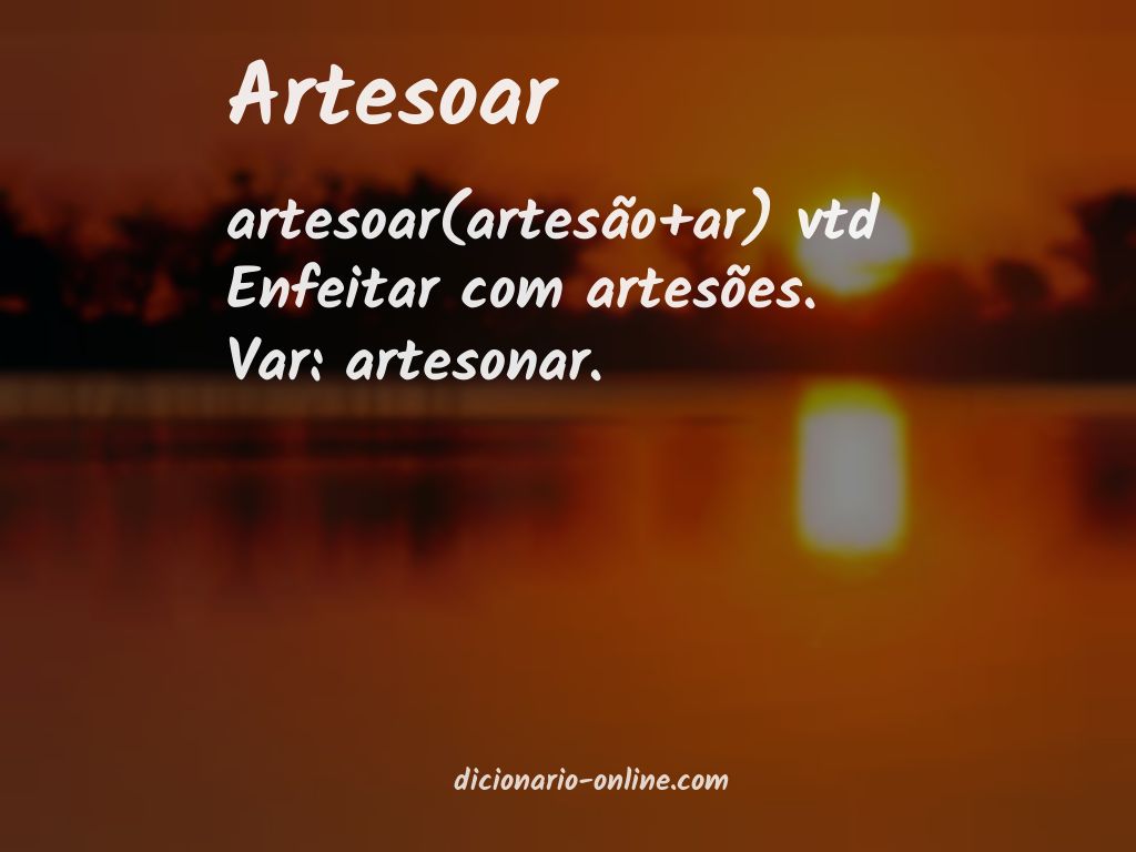 Significado de artesoar