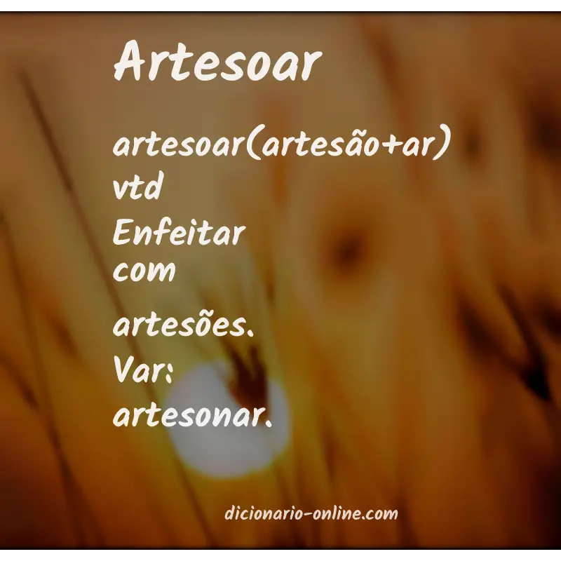 Significado de artesoar