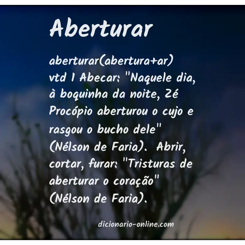 Significado de aberturar
