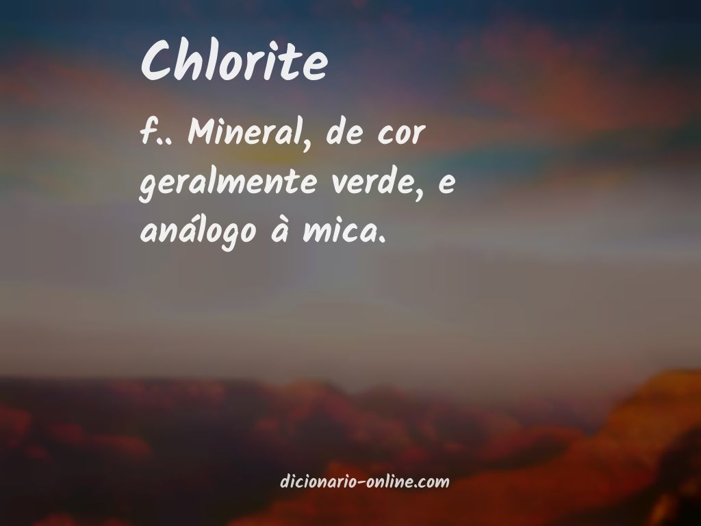 Significado de chlorite