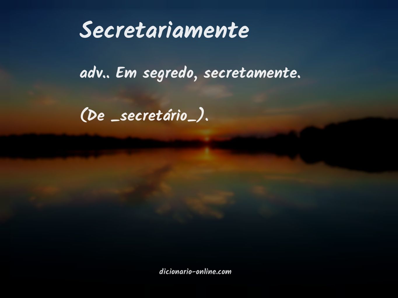 Significado de secretariamente