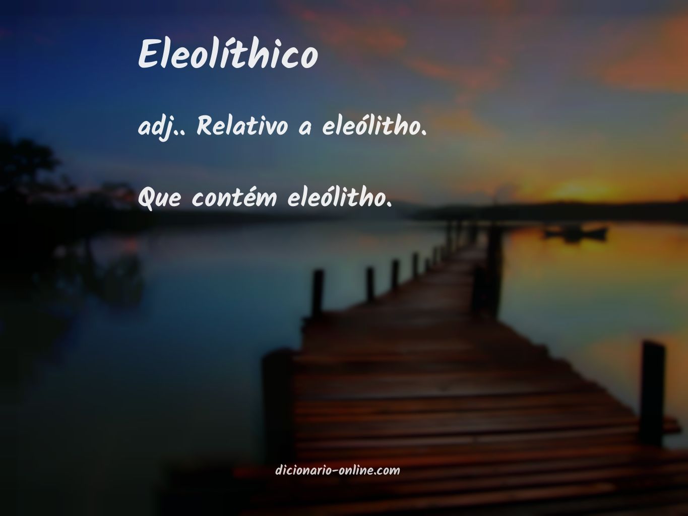 Significado de eleolíthico