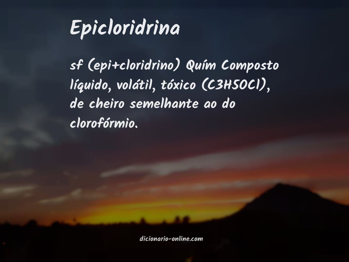 Significado de epicloridrina