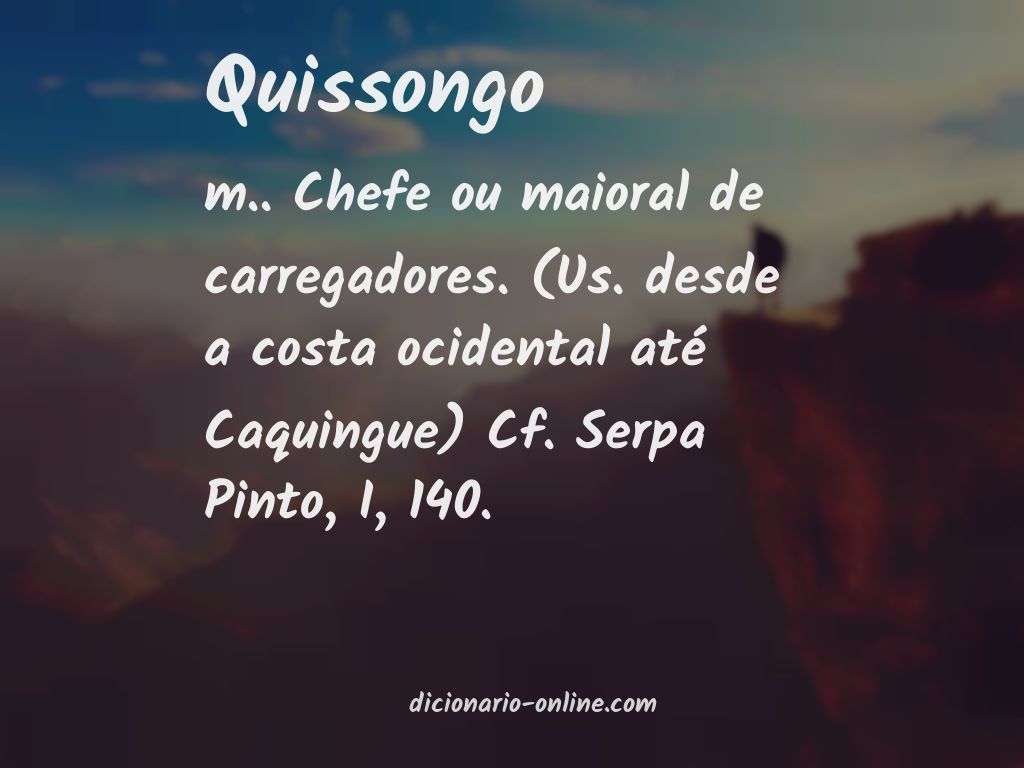 Significado de quissongo