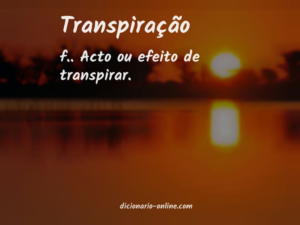 Significado de transpiração