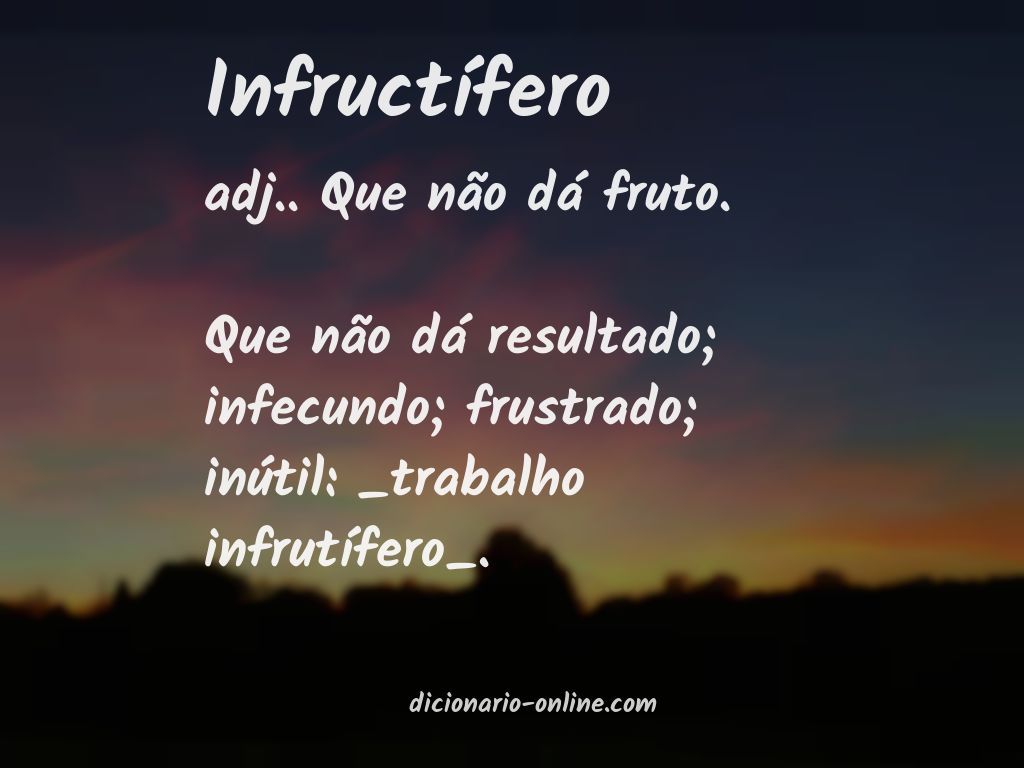 Significado de infructífero