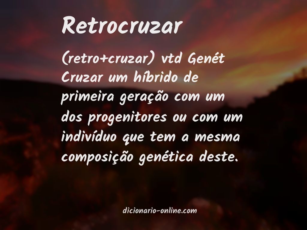 Significado de retrocruzar