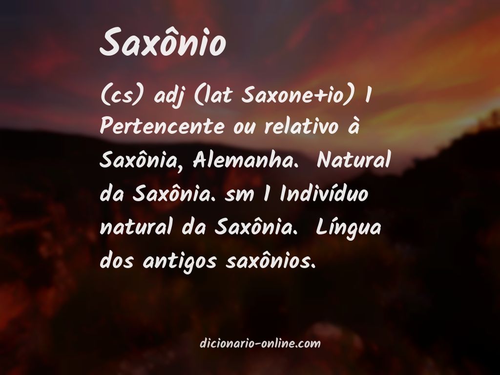 Significado de saxônio