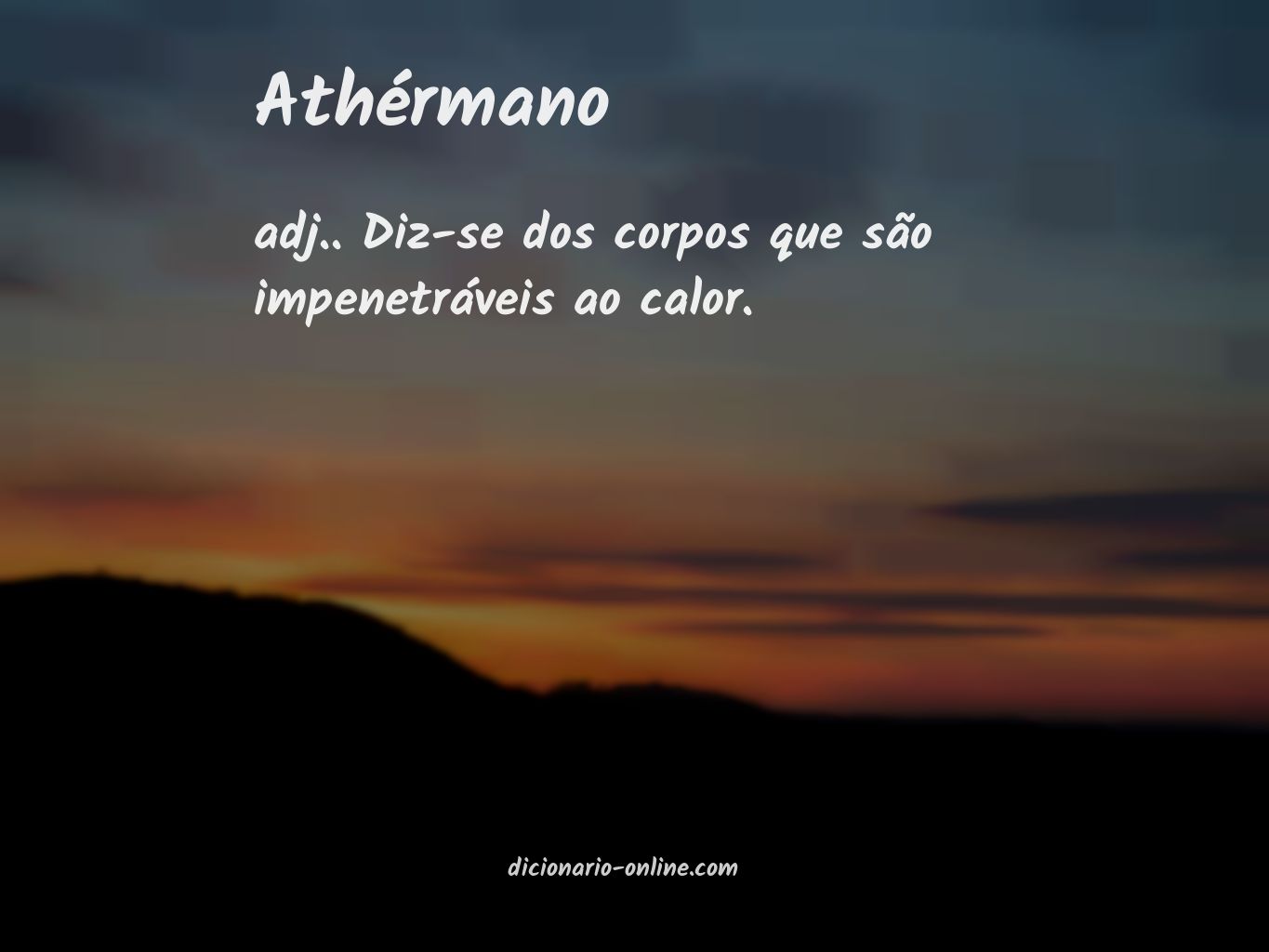 Significado de athérmano