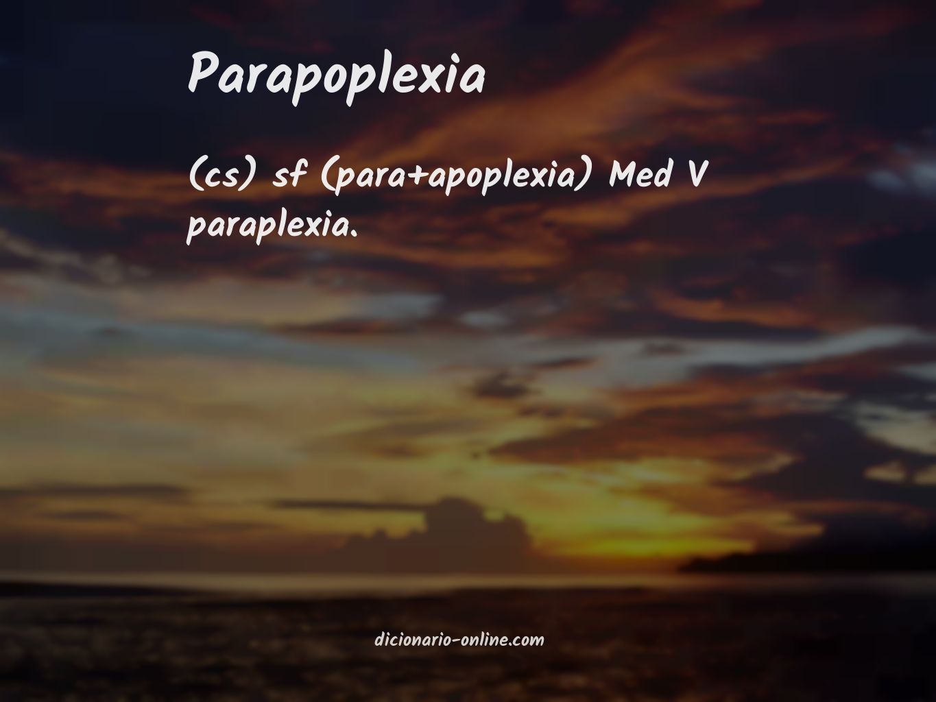 Significado de parapoplexia