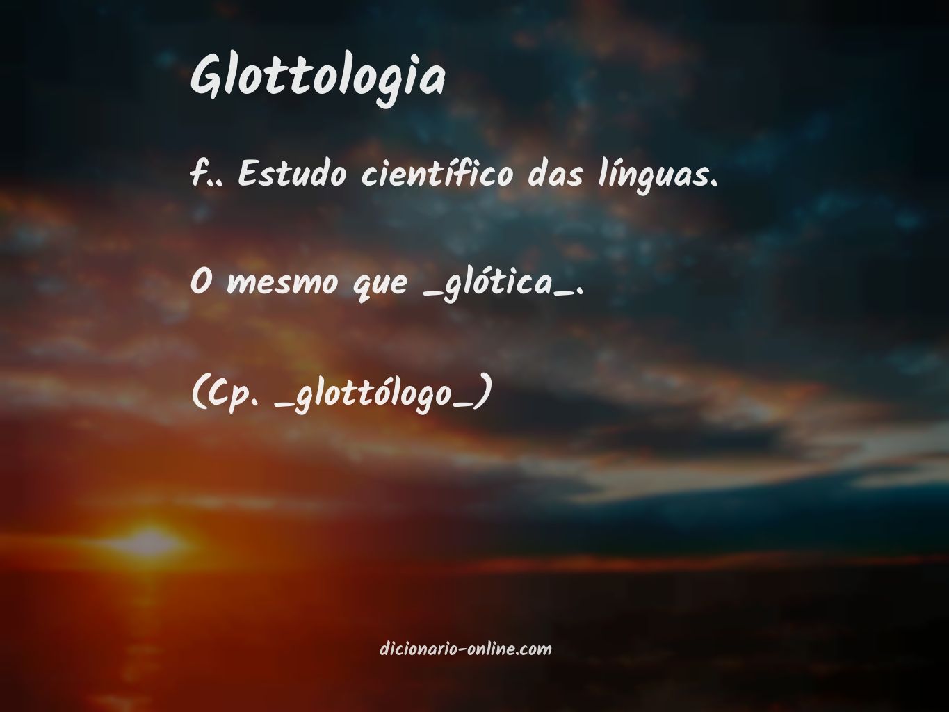 Significado de glottologia