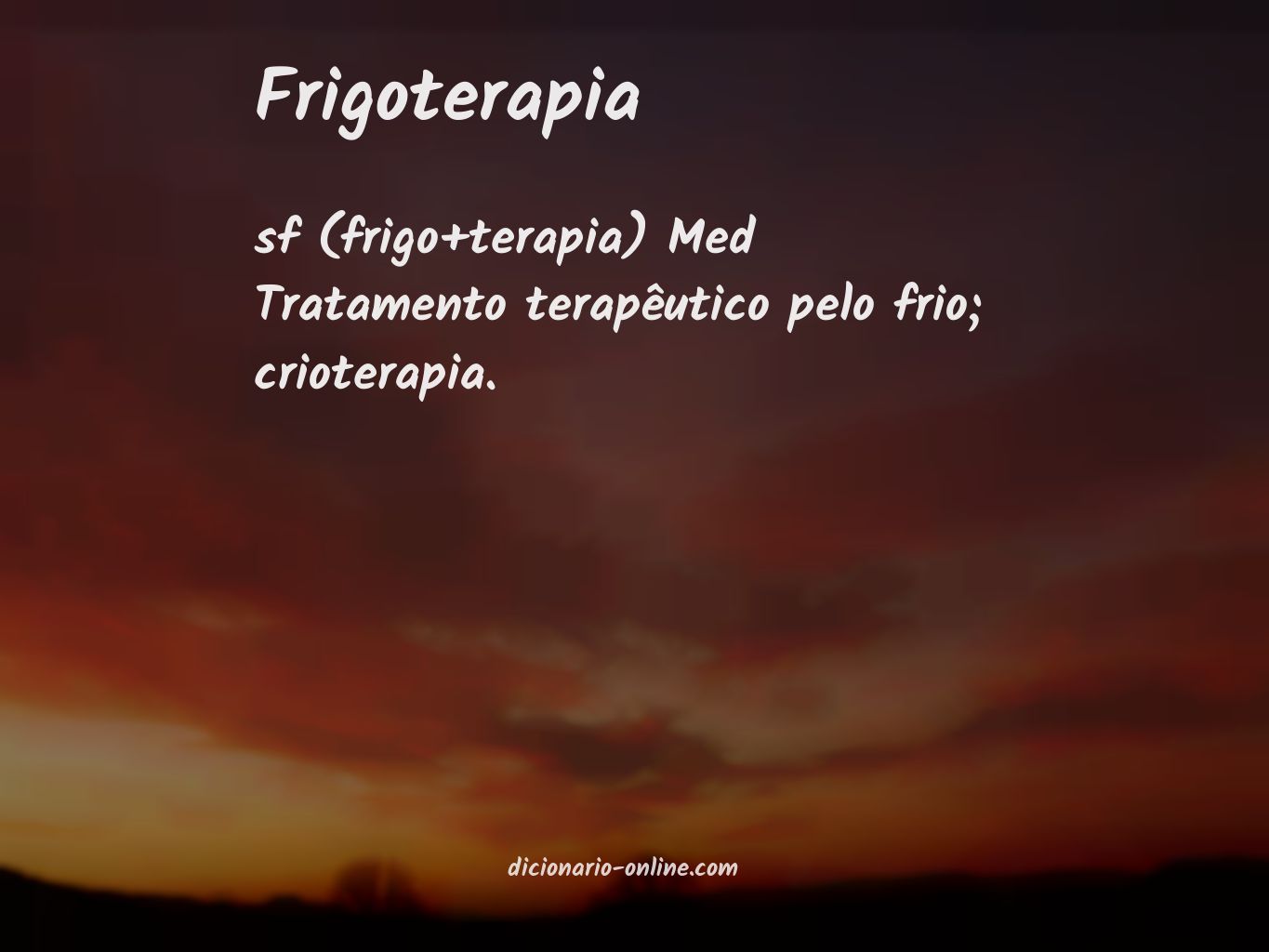 Significado de frigoterapia