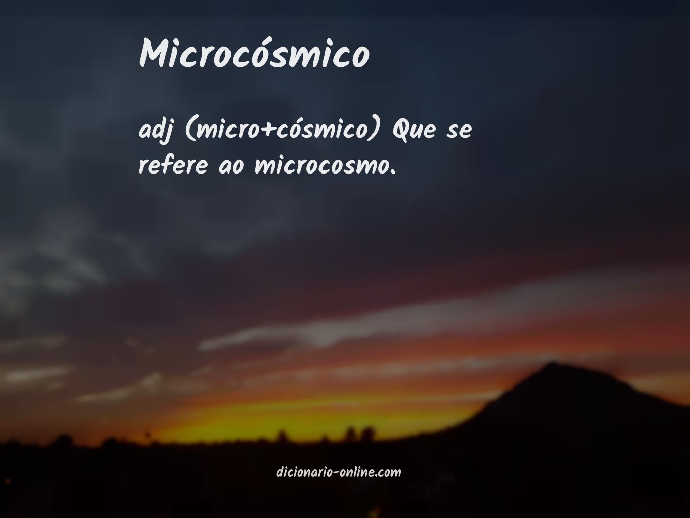 Significado de microcósmico