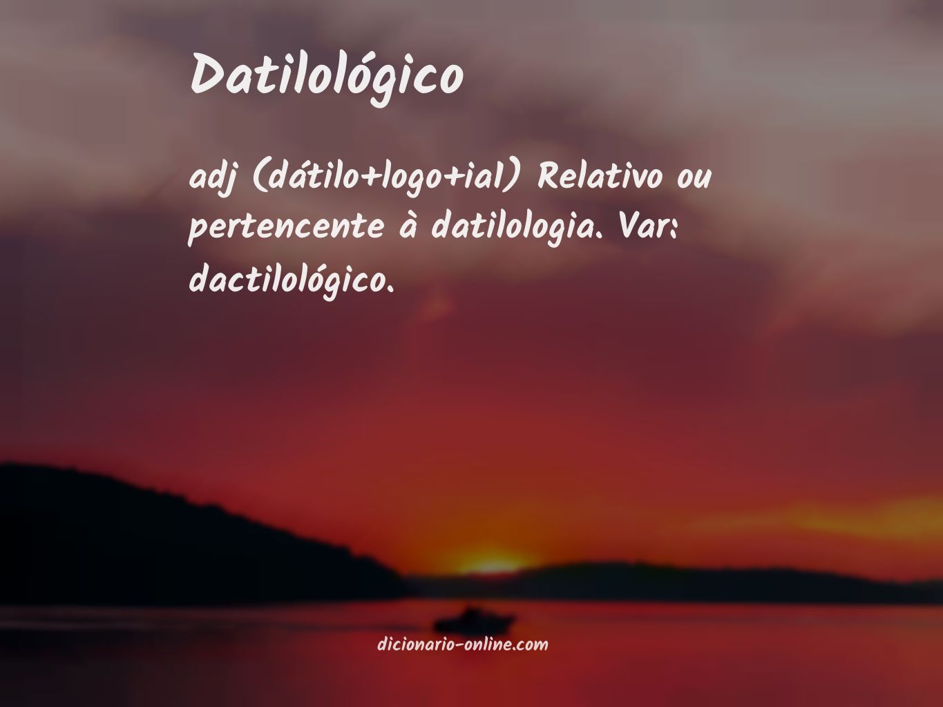 Significado de datilológico