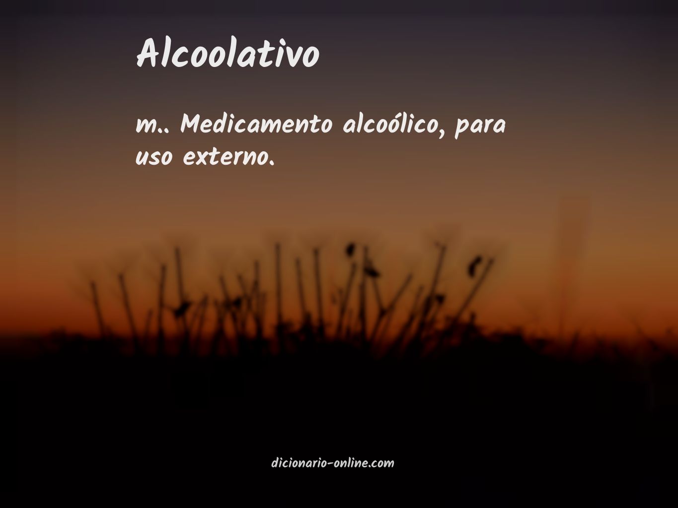 Significado de alcoolativo