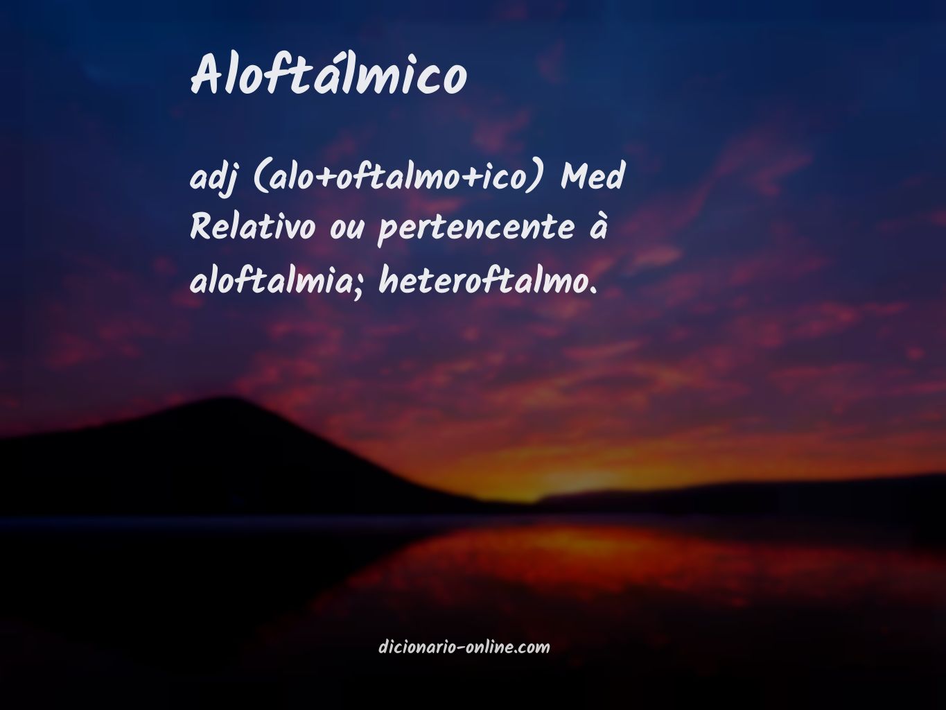 Significado de aloftálmico