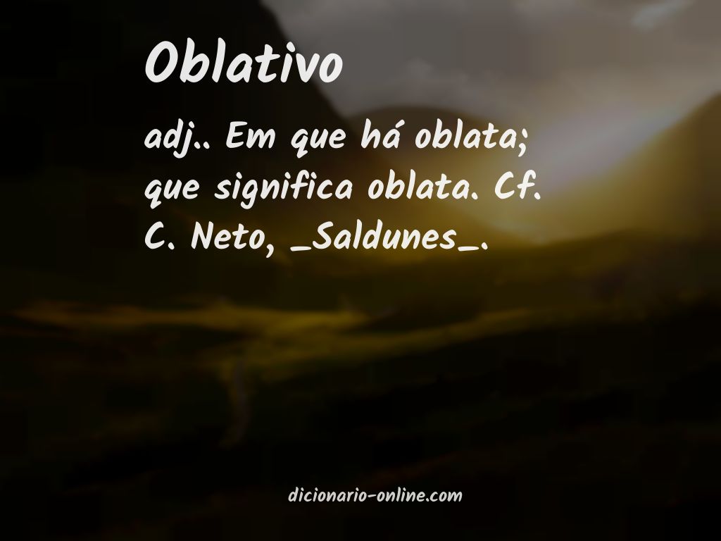 Significado de oblativo