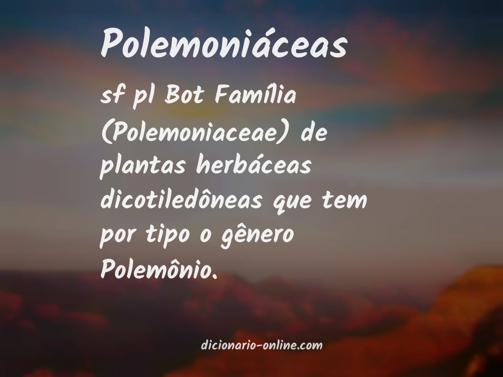 Significado de polemoniáceas