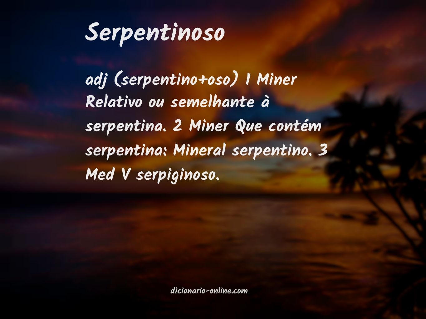 Significado de serpentinoso