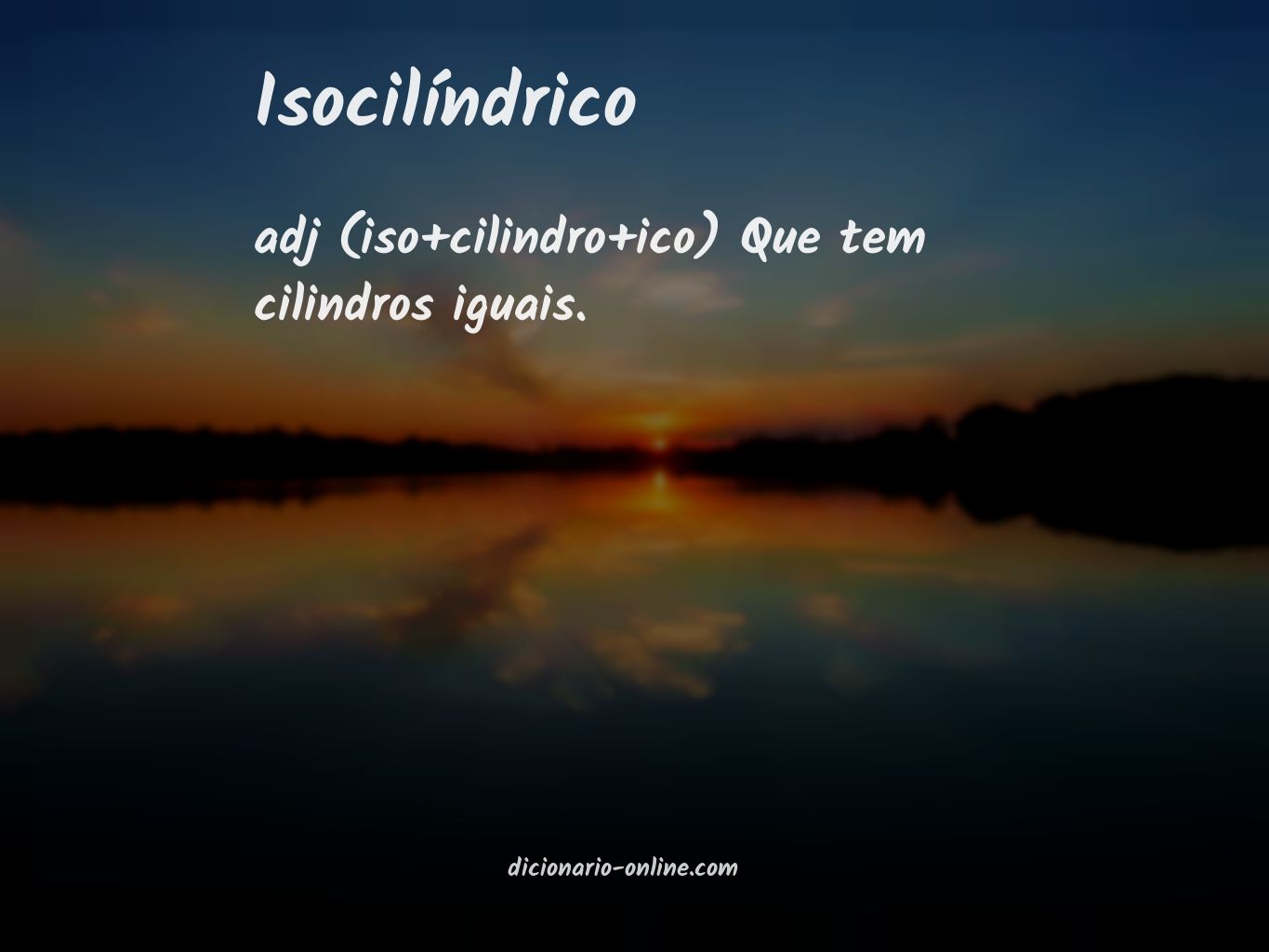 Significado de isocilíndrico