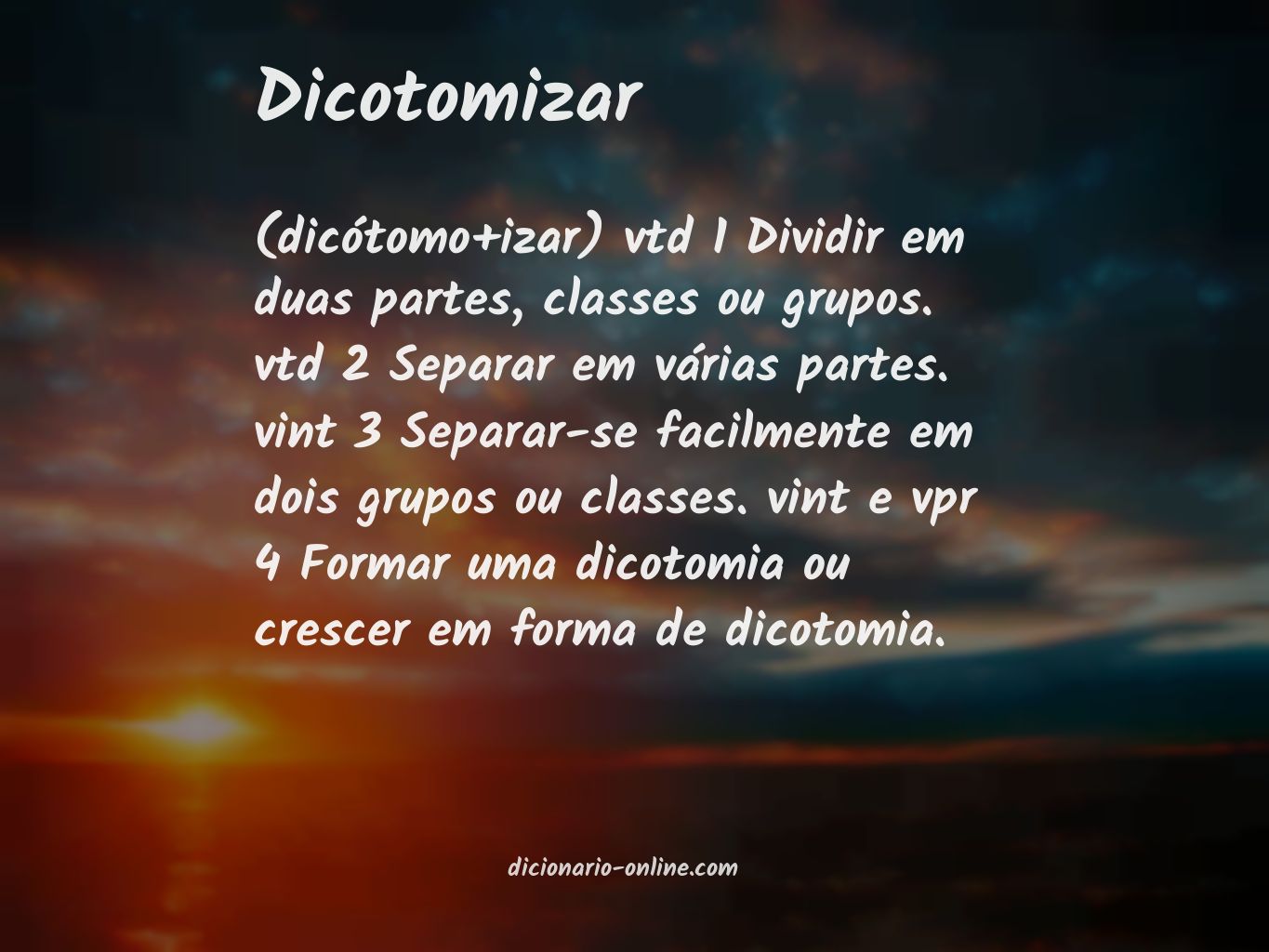 Significado de dicotomizar