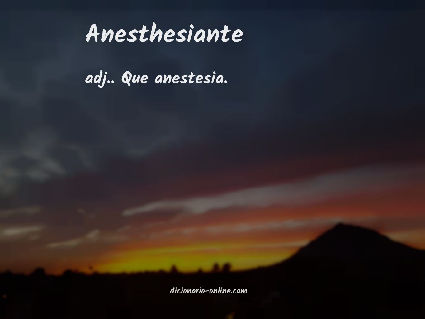 Significado de anesthesiante