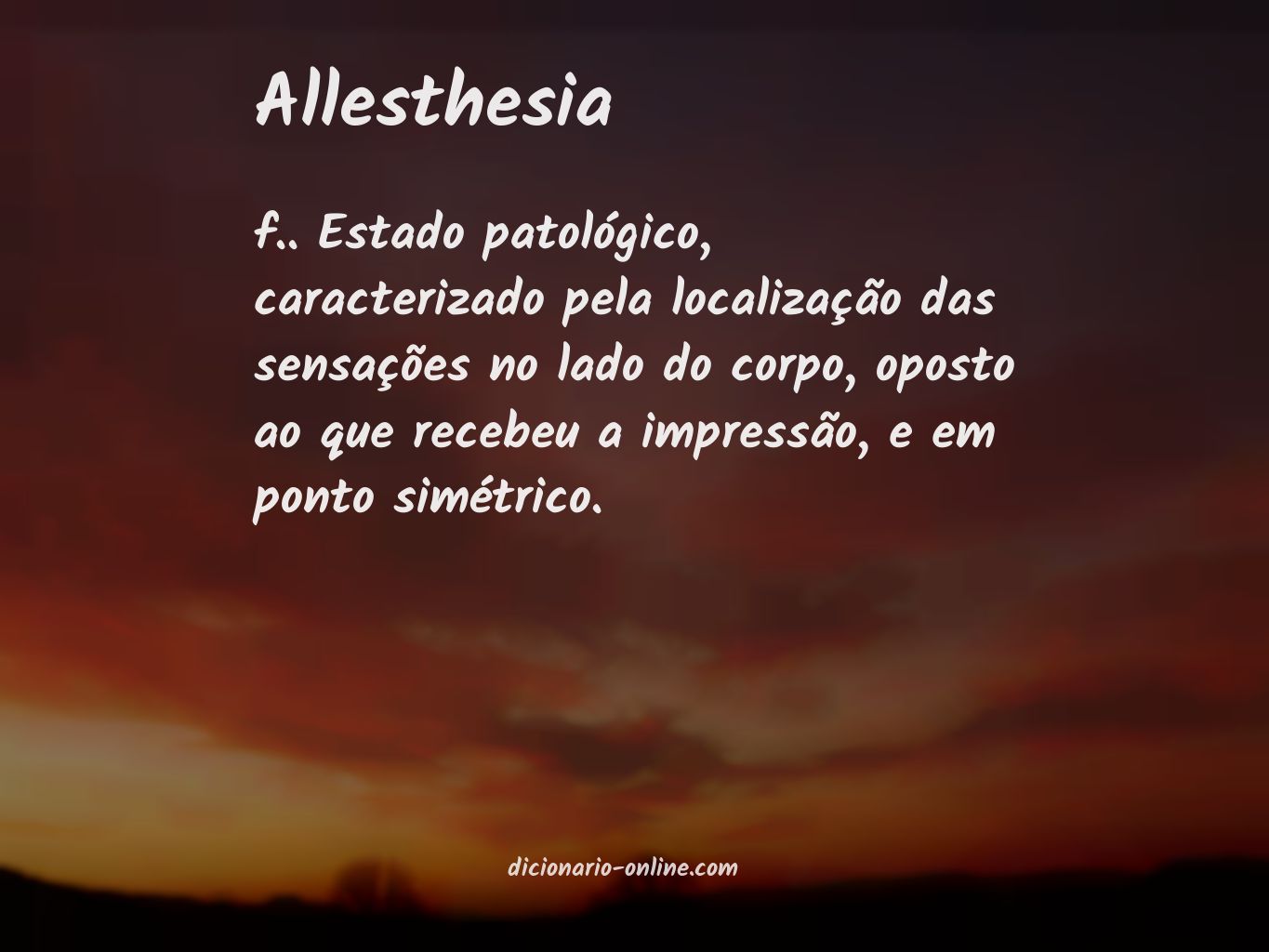 Significado de allesthesia