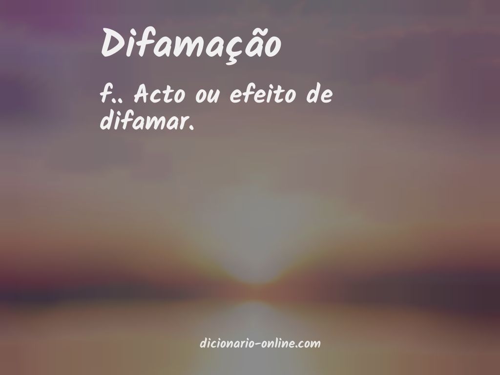 Significado de difamação