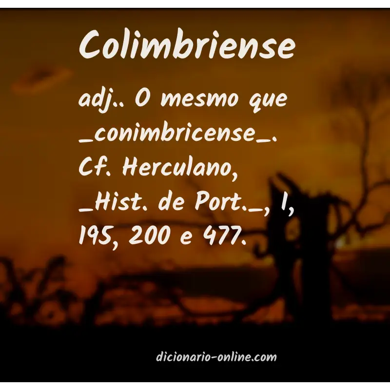 Significado de colimbriense