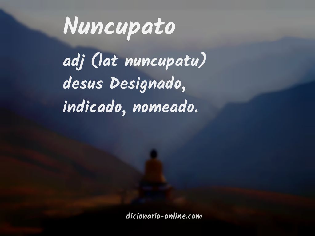 Significado de nuncupato