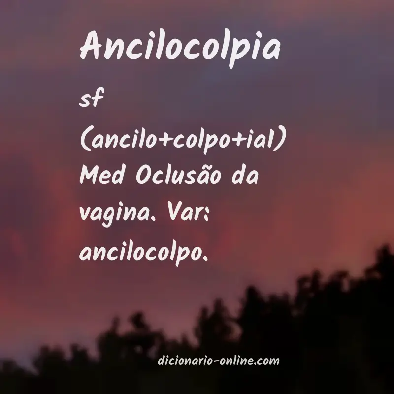 Significado de ancilocolpia
