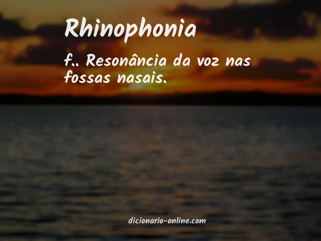 Significado de rhinophonia