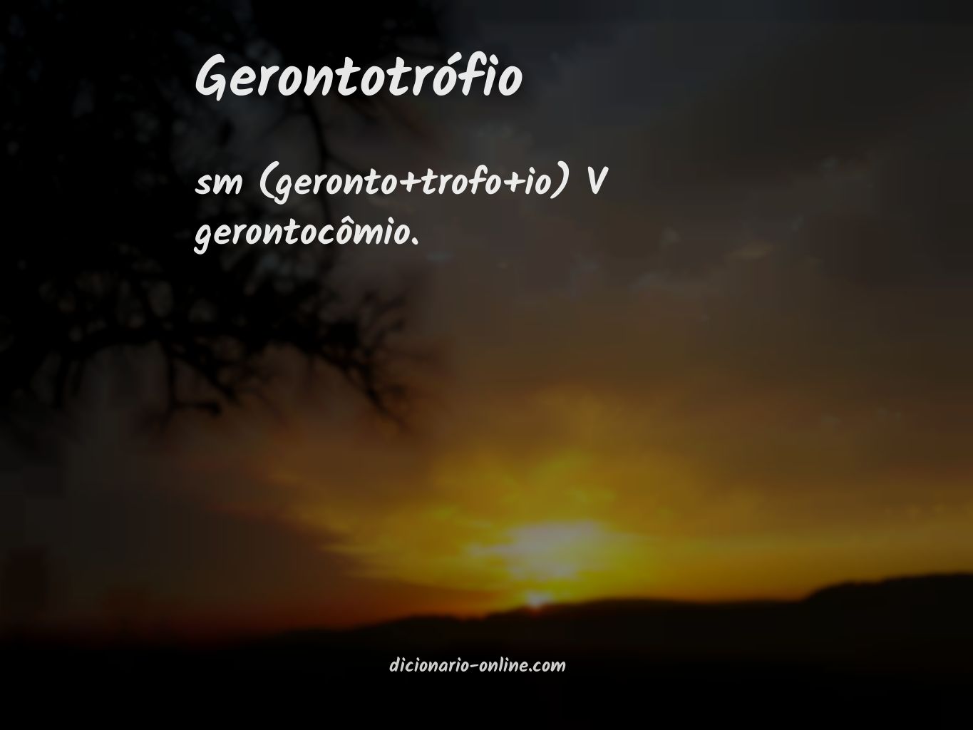 Significado de gerontotrófio