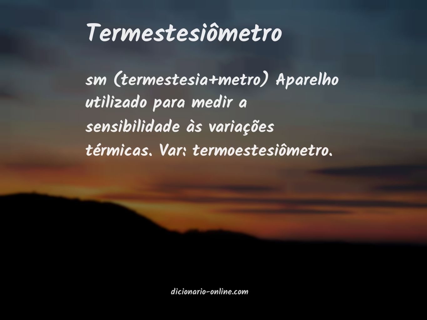 Significado de termestesiômetro