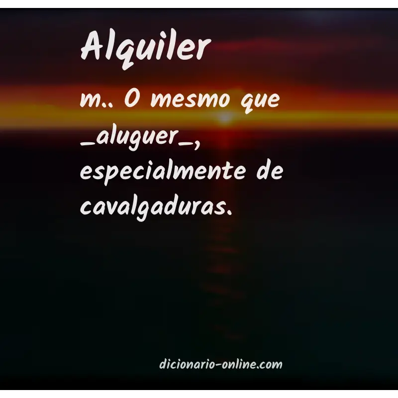 Significado de alquiler