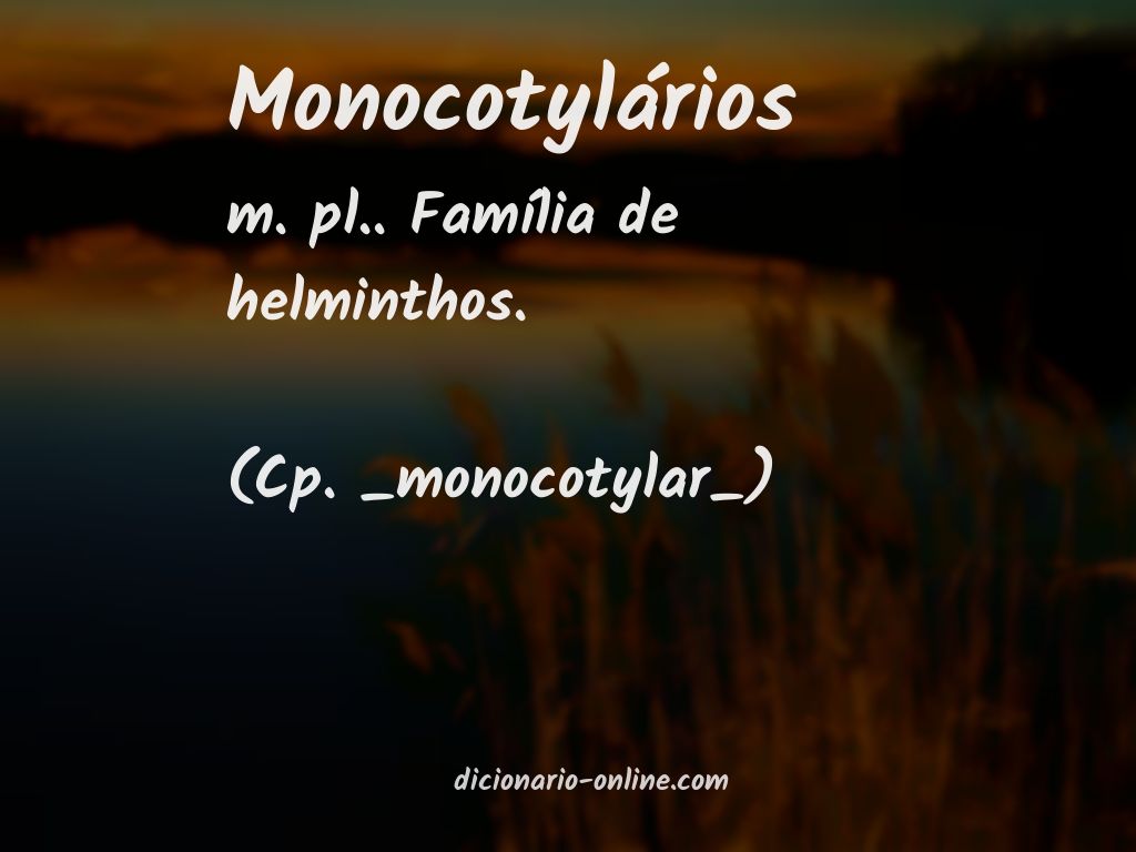 Significado de monocotylários
