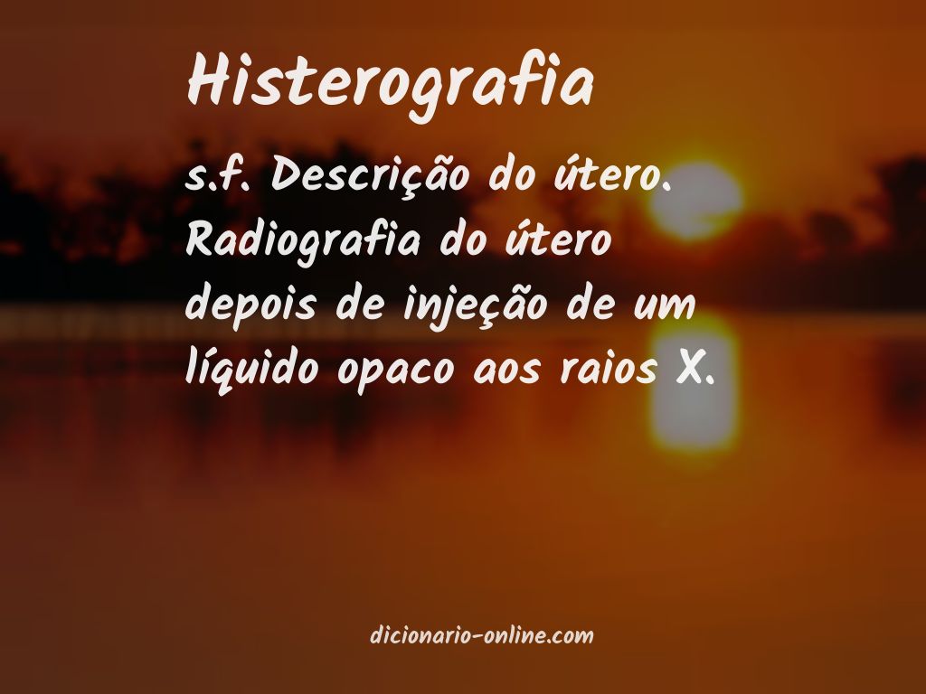 Significado de histerografia